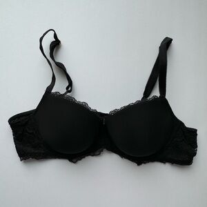 Victoria's Secret Black Dream Angels Lined Demi Black Underwire Bra